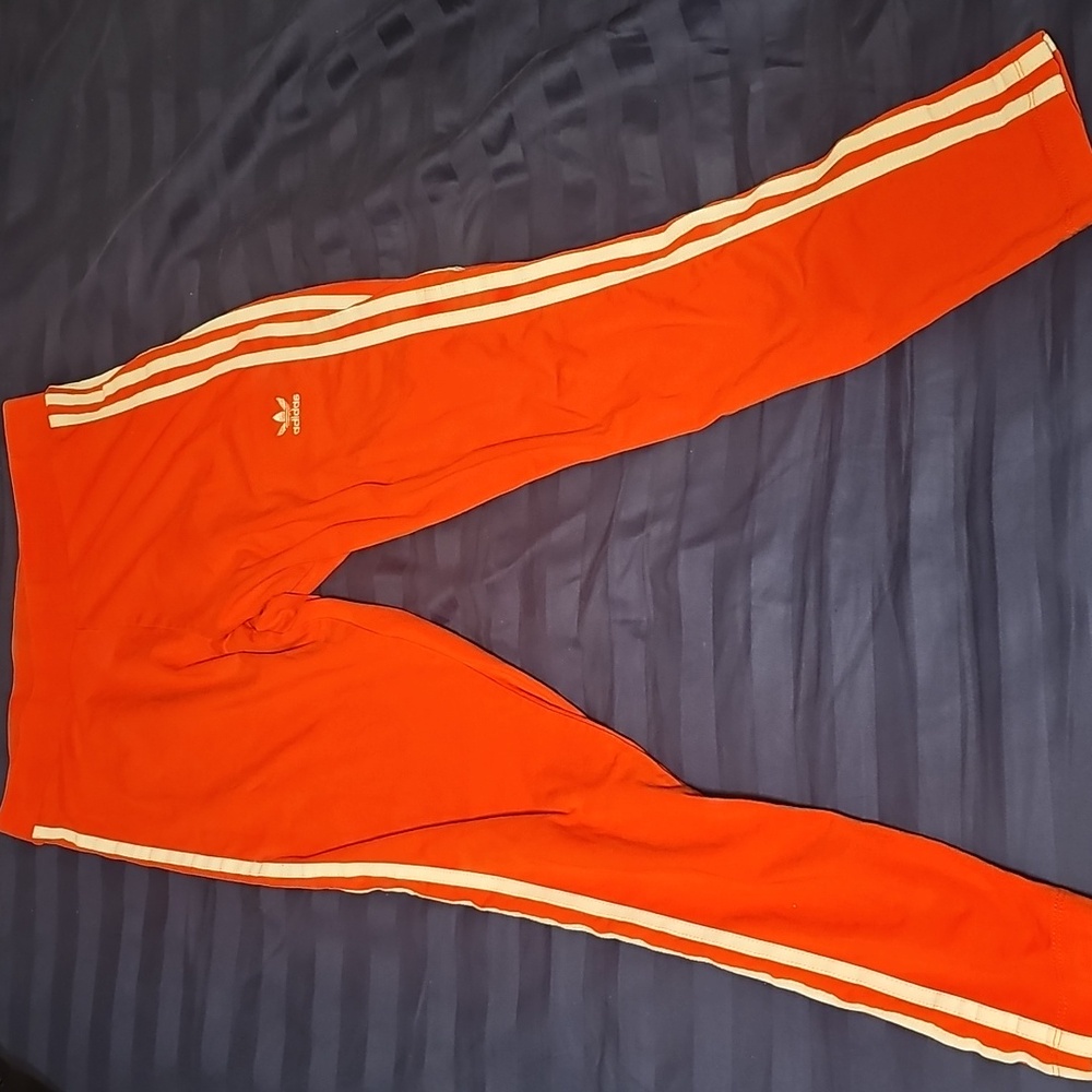 Red adidas leggings size Medium